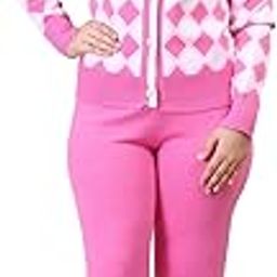 Women's Long Sleeve Round Neck Open Button Woolen Co-Ord Set-image-41