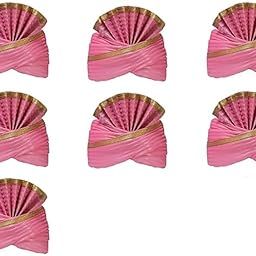 Pagdi/Turban for Barati & Guest to celebrate Wedding/other function for Men & Women (Free Size) II Pack of 7 II,Pink Color-image-80