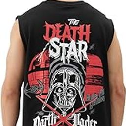Official Star Wars: The Death Star Men and Boys Round Neck Sleeveless Black Graphic Printed Regular Fit Cotton Vests-30