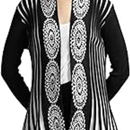 Women's Knitted Stretchable Cardigan Front-Open Full Sleeve Winter Long Shrug Jacket (ONE Size FIT to 32-38 INCH Bust)-image-47
