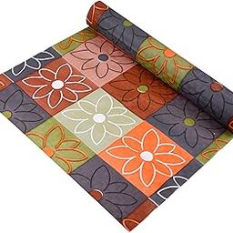 Fun Homes 10 Meter PVC Check-Floral Design Waterproof Kitchen Shelf Mats Roll | Shelf Liners for Kitchen Shelves & Fridge | Multipurpose Cupboard Sheets for Wardrobes & Drawers | Orange-image-79