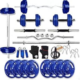 BULLAR Home Gym Set, Home Gym Equipments for Men, Gym Equipment Set for Home Workout, Home Gym Kit with 10kg Iron Weight Plates 30mm, 3 Feet & 5 Feet Weight Lifting Rod, Dumbbell Rods & Accessories-image-30