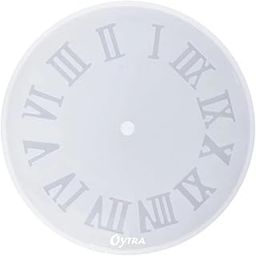 Oytra Resin Mould DIY Clock Art Silicone Mold 8 Inch with Roman Numerals Round Wall Clock Transparent Handmade Crafts Set Materials for Beginners-0