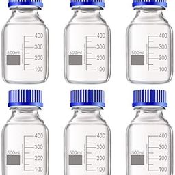 OCTA Borosilicate Glass Narrow Mouth Reagent Bottle with Screw Cap 500ml Pack of 6 - Durable, Thermal Shock Resistant, and Leak-Proof. Ideal for Secure Storage Laboratory Chemicals and Samples-image-90
