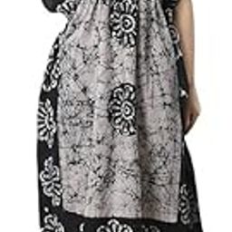 Womens Cotton Caftan Nighty Multi Colored Batik Kaftan Maxi Dress/Beach Cover Ups-13