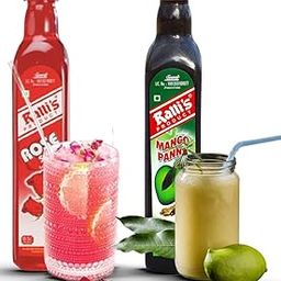 Ralli's Rose Syrup 500ml & Mango Panna 500ml Combo - Authentic Rose Flavor and Tropical Mango Infusion - Ideal for Beverages, Desserts, and Culinary Delights-18