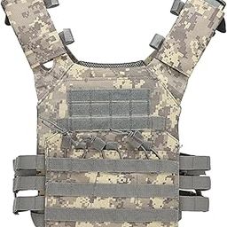 Mens Gaming Vest Tactical Vest Multiple Pouches Combat Training Vest ACU-image-67