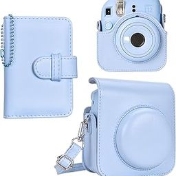 HIYQIN Instax Mini 12 Case, Elegant Camera Protective Case, Popular Carrying Bag for Fujifilm Mini 12 Instant Camera with Shoulder Strap and Portable Photo Album (Baby Blue)-27