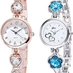 Premium Luxury Analogue Girl's Stainless Steel Watch(Multicolour Dial Womens Standard Colored Strap) (Pack of 2)-picture-25