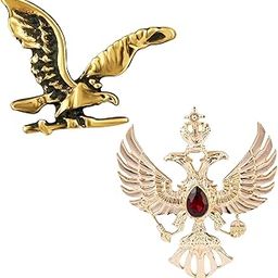 Combo of Eagle-Shaped Wedding Brooches/Lapel Pins with Maroon Crystal for Men (CO1105658M)-picture-44
