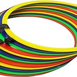 Flat Ring Speed Training | Fitness Agility Workout Excercise for Soccer Football Tennis Baseball Drills Athletic Ladder (18 inch, Polypropylene, Multicolor)-0