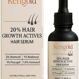 KENGOLD 20% Actives Peptide Stem Cell Hair Growth Serum- 50Ml Fortified With |2% Stem cells |1.5% Aminexil|1% Redensyl|1% Procapil | Boosts Hair Growth|Promotes Healthy Scalp| For All Hair Types. (50 ml)-image-99