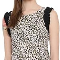 OTIRA Women's Animal Print Sleeveless Top for Women (O2107TPPR056)-image-1