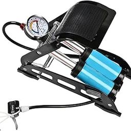 URVI Double Cylinder High-Pressure 160 PSI Foot Air Pump for Car,Foot Air Pump with Pressure Gauge -Pump for Car, Bike, Cycle, Football, Mattress, Toys - Includes Nozzle & Inflatable Pin - Pack of 1-image-44
