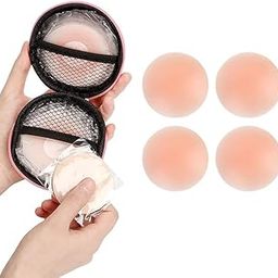Silicone Nipple Covers Reusable for Women (2 Pair) with Double Sided Tape 36 Pieces, Fashion Clothing Accessory Nude-image-73
