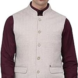 Men Checkered Mandarin Collar Formal Waistcoat l Formal Waist Coat for Men l Waist Coat for Men (P_MWCF00070)-picture-20