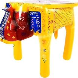 Apka Mart The Online Shop Wooden Elephant Shape Stool | Decorative Wooden Side Table for Living Room, Bedroom | Handcrafted Wood Corner Table - for Home Decor - 15 Inch-image-91