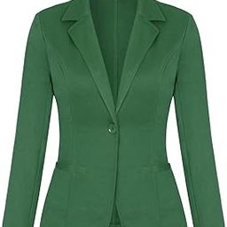 Women Long Sleeve Button Blazers Work Casual Office Notch Lapel Business Open Front Blazer Jacket with Pockets-6