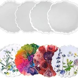 Silicone Resin Molds, Medium Size Resin Tray Mold Coaster Molds, Geode Tray Molds, Tray and Coaster Geode Epoxy Molds Set (4 Inch Pack of 4)-23