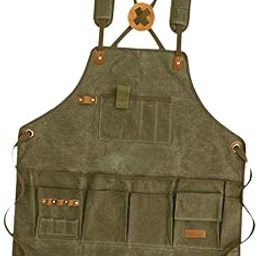THE STYLE SUTRA Work Apron Carpenter with Pockets Home Painting Multifunctional Canvas Apron Dark Green-image-20