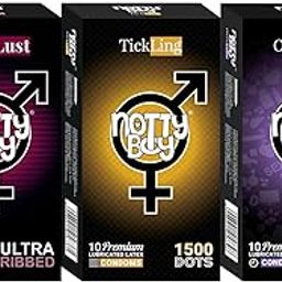 NOTTY BOY Mixed Variety Pack - 1500 Dots, Ultra Ribbed, Over Time Condoms - 30 Count-86