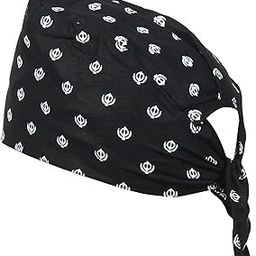 BISMAADH Khanda Printed 100% Cotton Adjustable Patka, Bandana, Durag, Skull Cap for Men & Women-image-39