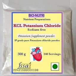 BIO-NUTRI KCL POTASSIUM CHLORIDE - Potassium supplement powder - 300g - 240 Servings (1.25 g measuring scoop provided).-image-39