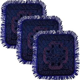 Homestic Prayer Mat | Velvet Aasan Mat | Meditation Prayer Pooja Carpet Mat | Aasan Mat for Pooja | Self Pooja Prayer Mat | Traditional Aasan Prayer Mat | Pack of 3 | Blue-image-73