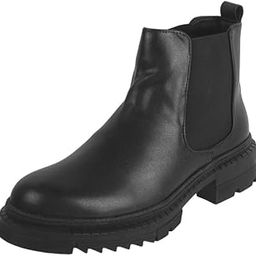 Women Faux Leather Block Heel Chelsea Boots-image-50