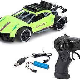 Sidak 1:16 Scale RC Toy Car with Long Range 2.4 Ghz Joystick Remote Control - High Speed Durable Sports Vehicle with Rechargeable Battery - Ideal for Kids & Beginners (Green)-image-31