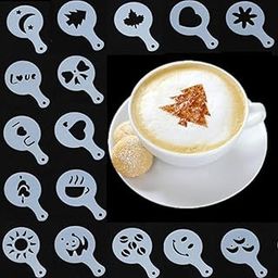 16 pack Barista Coffee Stencils Latte Art Stencils Cappuccino Stencils Templates for Coffee Decorating, Cookie Icing, Cake, Cupcake Decor | Food Grade PP, Easy to Clean, Various Patterns-image-41