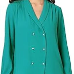 Women Polyester Regular Shawl Collar Full Sleeves Cuff Detailed Top-image-8