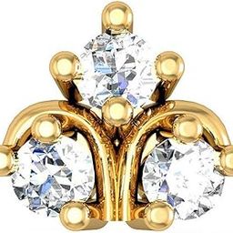 14K Yellow Gold Screw Nose Pin for Women-image-67