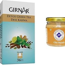 Detox green tea 36 tea bags + Jyoti Ben's Chai Masala (100g)-18