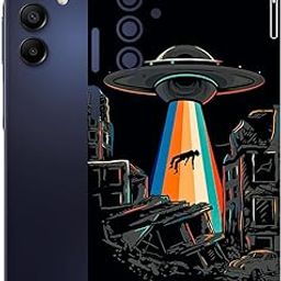 AtOdds - Compatible for Samsung Galaxy A15 (5G) - Mobile Back Skin Sticker - Lamination - Back Screen Guard Protector Film Wrap (Coverage - Back+Camera+Sides) (Design - Alien Invade)-image-64