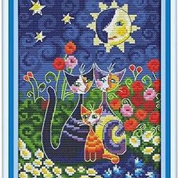 MERISHOPP®DIY Cats & Flowers Counted Cross Stitch Kit for Kids Children 19 x 28cm 14CT|Crafts | Needlecrafts & Yarn | Embroidery & Cross Stitch | Hand Embroidery Kits | Cross Stitch Kits-image-40