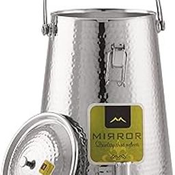 Mirror Stainless Steel Conical Water Tank : Large | Water Container | Capacity : 15 Litre (Hammered)-image-58