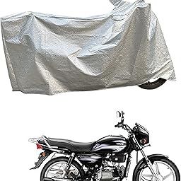 RiderShine Splendor Plus Bike Cover - Splendor Plus Bike Cover Waterproof - Splendor Plus Cover - Accessories with Five Thread Overlock Stitched Big Size Cover Shine Silver-image-47