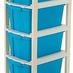 KAVIRA Plastic Drawer Organizer Self Standard Rectangular Multi Purpose Modular Drawer System Large Chest of Drawer Organizer for Home Office (BLUE, 4XL)-image-46
