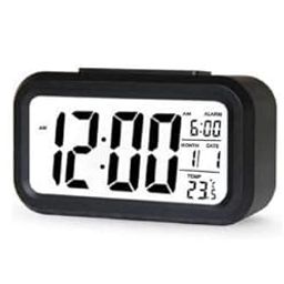 WYVERA Digital Black Clock Large Display with Calendar for Home Office Travel Table Clock Snooze Electronic Kids Clock LED Desktop Digital Clocks-image-33