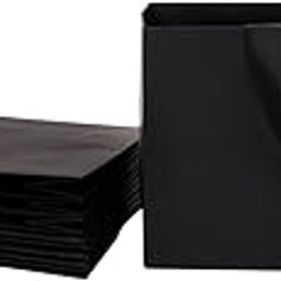 REDDOTGIFT® 10-Pack Plain Black Gift Bags Shopping Bag Party Favor Bags with Grossgrain Ribbon Handle for Birthday Mother’s Day, Baby Shower Bridal Shower Wedding Gift (Small H17*25 * 8cm, Black)-image-25