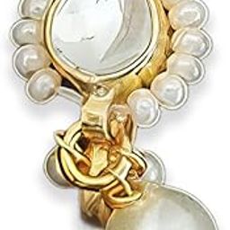 Set of 2 Cluster Pearls Fancy Design High Gold Polish Kundan Nath for Women and Girl | Traditional Indian Nose Ring for Weddings, Festivals, and Special Occasions | Handcrafted Ethnic Jewelry-10