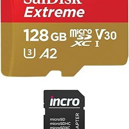 INCRO microSDXC 128GB Extreme microSDXC UHS-I Memory Card up to 190MB/s, C1O, U3, V30 Micro SD Card - SDSQXAA-128G-GN6MN Bundle with (1) INCRO MicroSD Adapter-image-104