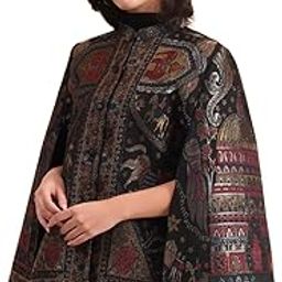 Women's Woven Zari Darbar Royal Woollen Luxury Cape Jacket-picture-29
