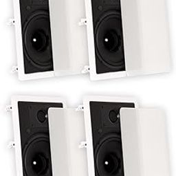 Theater Solutions TS80W in Wall 8" Speakers Surround Sound Home Theater 2 Pair Pack-image-6