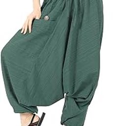 Mens Women Cotton Stripe Aladdin Loose Baggy Boho Hippie Harem Pants-image-87