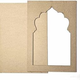 Estella® Jharokha MDF Wood Cutout - MDF Board for DIY Art, Craft, Resin, Lippan, Mandala, Painting, Wall Hanging, Decoration (Set of 2 Jharokha)-16