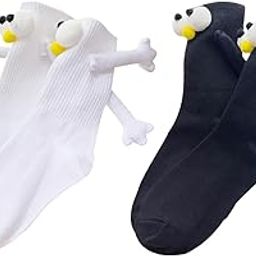 SECRET DESIRE Magnetic Suction Doll Couple Socks Soft Couple Holding Hands Sock White-image-28