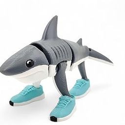 Tralalelo Tralala Shark Action Figure | 4-Inch Meme Toy | Italian Brainrot Collectible | 3D Printed Articulated Model with Sneakers | Funny Viral Figurine Gift | Grey (Pack of 1)-6