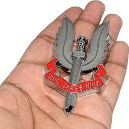 Medirich Lifesciences ® Mini 3D Chrome Sticker Emblem Badge Logo for Cars, Bikes and Laptops | Universal Fit | Easy Application | Stylish Car Accessory for All Cars and SUVs (Who Dares Emblem Silver)-image-1